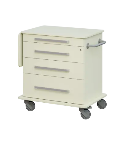 DEXTER 01 vozík asistenční, korpus a desky smetanová / zásuvky smetanová